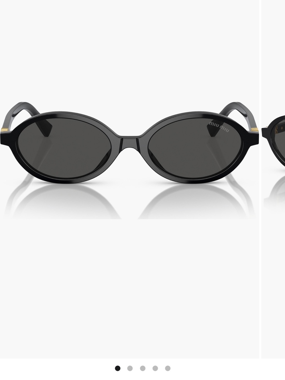 Miu Miu Black Oval Acetate Sunglasses